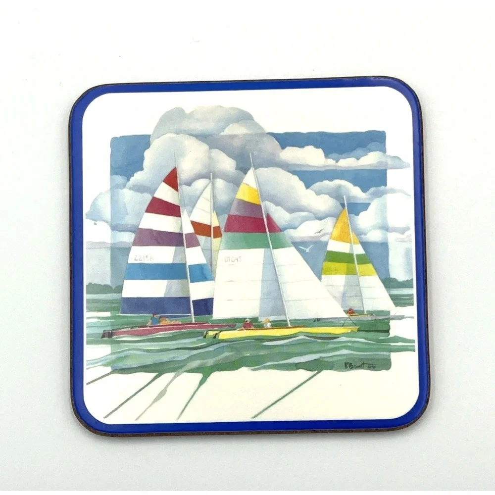 Pimpernel Regatta Coasters England‎ Set of 6 Cork Back 4